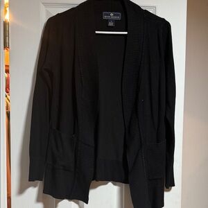Black Open Front Cardigan